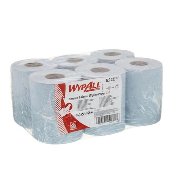 WypAll L10 Centrefeed Paper Towel Reinforced Wipers Blue 6 Rolls (6220)
