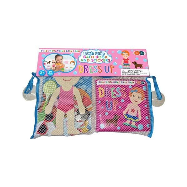 19pc Buddy & Barney Kids Colour Changing Bath Book & Stickers Dress Up 3y+