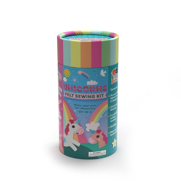 Buddy & Barney Felt Sewing Kids Craft Kit in Tube Unicorns Set of 2 3y+