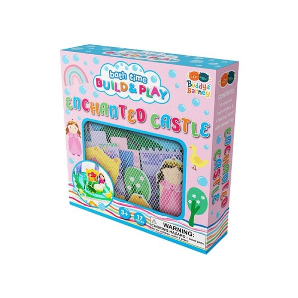 17pc Buddy & Barney Bath Time Build And Play Enchanted Castle Toy Set 3y+
