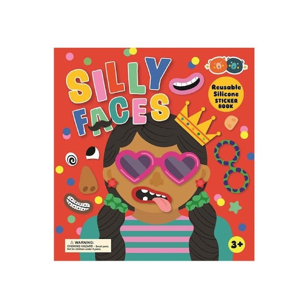 Buddy & Barney Kids/Children's Reusable Silicone Sticker Book Silly Faces 3y+