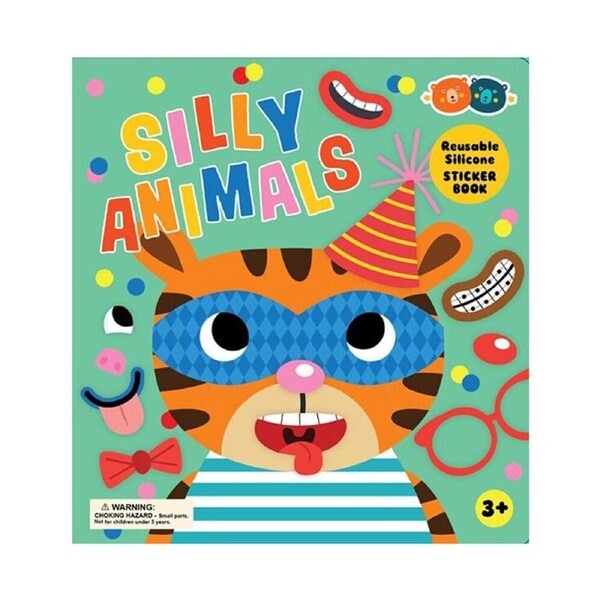 Buddy & Barney Kids/Children's Reusable Silicone Sticker Book Silly Animals 3y+