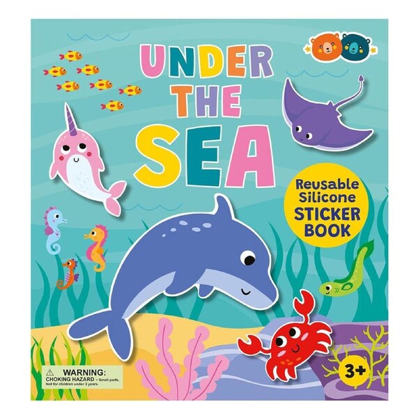Buddy & Barney Fun Kids/Children's Reusable Silicone Sticker Book Sea 3y+