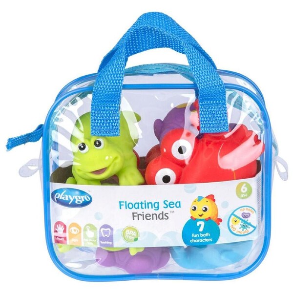 7pc Playgro Floating Sea Friends Baby/Kids Bath Toys Assorted Blue/Pink 6m+