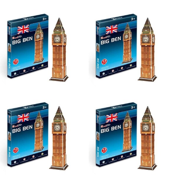 52pc Cubic Fun Big Ben 3D No Tool and No Glue Easy Fun Display/Art Puzzle