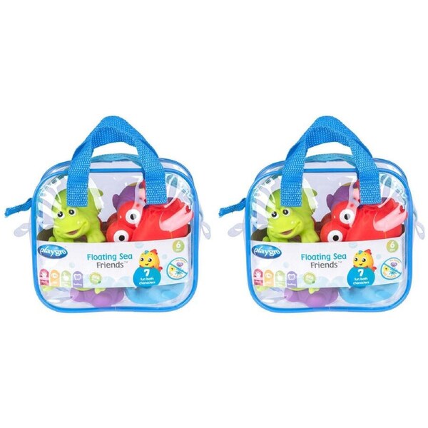 14pc Playgro Floating Sea Friends Baby/Kids Bath Toys Assorted Blue/Pink 6m+