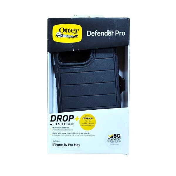 OtterBox Defender Pro Screenless Case for iPhone 14 Pro Max Holster - Black