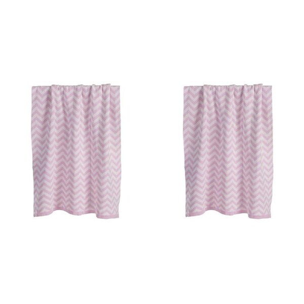 2PK Playgro Home Cotton Soft Woven Fabric Baby/Kids Blanket Pink And White