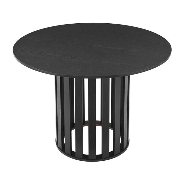 Design Square Ximena Round Wooden Kitchen Dining Table 110cm Black