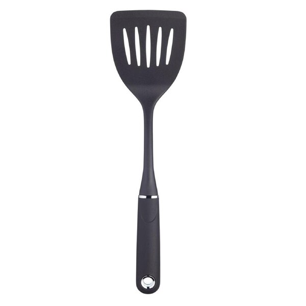 Mastercraft Soft Grip 35.5cm Nylon Slotted Turner Kitchen Cooking Utensil Black