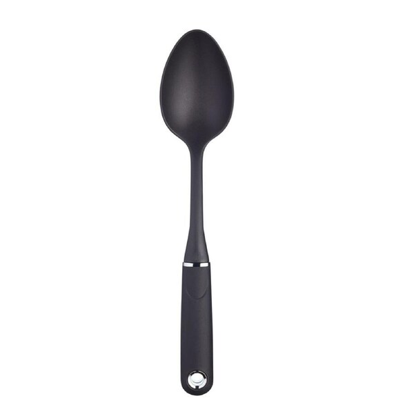 Mastercraft Soft Grip 34.5cm Nylon Solid Cooking Spoon Kitchen Utensil Black