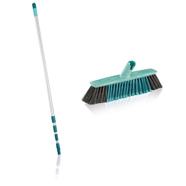Leifheit Telescopic Steel Rod Handle And Allround Broom Head Xtra Clean 40cm