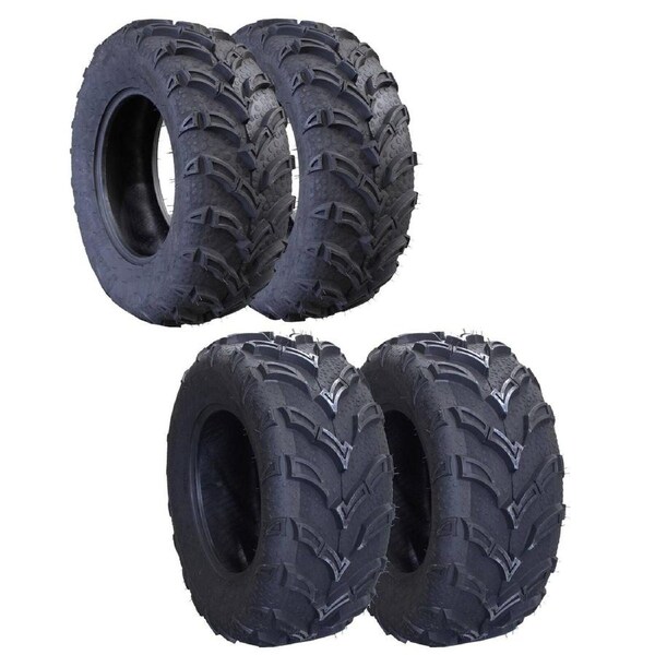 TDR 2 sets 6 Ply 25x8-12 & 25x10-12 Knobby Tubeless Tyre Tire Set for King Quad 700 Quadrunner Vinson King ATV