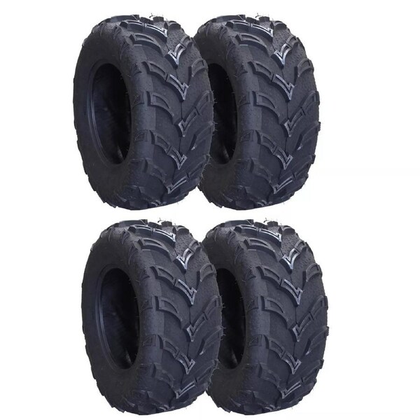 TDR Knobby Tubeless Radial ATV Quad 6-Ply High-Performance Tires 25x10-12 Set of 4 for Mixed Hard-Packed Terrains Durable Aggressive Tread