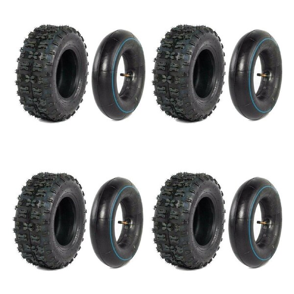 TDR 4 set 13x5-6 Tyre Tire and Tube Set for 6 Inch Rim Ride On Mower Go Kart ATV Quad Scooter 2PLY Knobby Tubeless