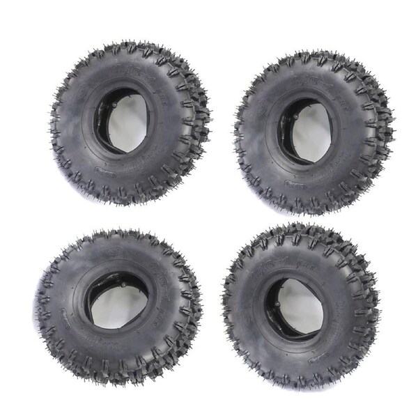 TDR 4pcs 4.10-4 Inch Tyre Tire + Tube for 47cc 49cc Mini Kids Quad Bike ATV Buggy Go Kart 4 Wheeler