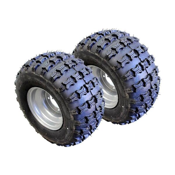 TDR 2 set 18x9.5-8" Rear Wheel Tubeless Knobby Tyre with Rim for ATV, Quad, Buggy, Ride on Mower
