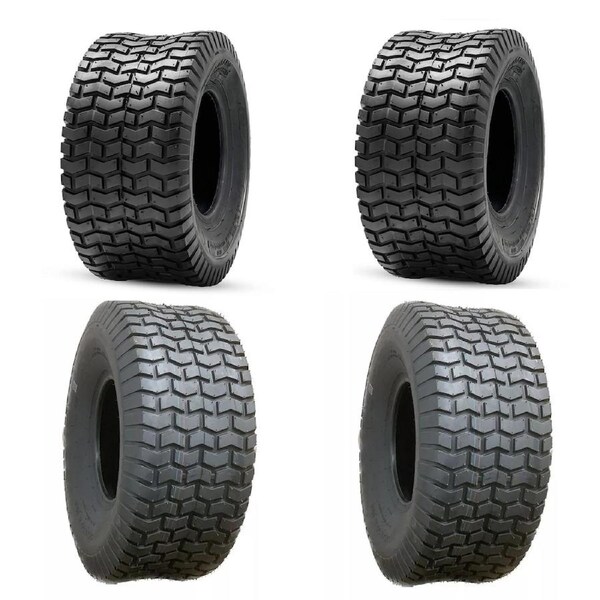 TDR Set of 4 Turf Tires for Ride-On Lawn Mowers - Front 15x6-6 & Rear 20x8-8 - Durable 2PLY & 4PLY for Minimal Turf Damage