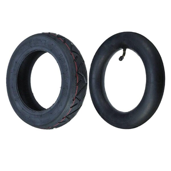 TDR Anti-Skid 10x2.5" inch 10 Inch Outer Tire with Inner Tube for Electric Kick Scooter Durable, Black, 4 PLY Rating