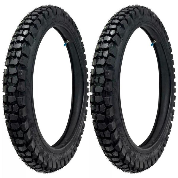TDR 2pcs Motorcycle Dual Sport Adventure Trail Road Off/On Road 3.00-21 57P Tyre & Tube