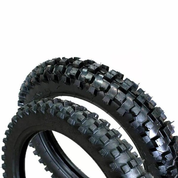 TDR 70/100-17" Front and 90/100-14" Rear Tire with Tube - Heavy Duty PIT PRO Dirt Bike Set