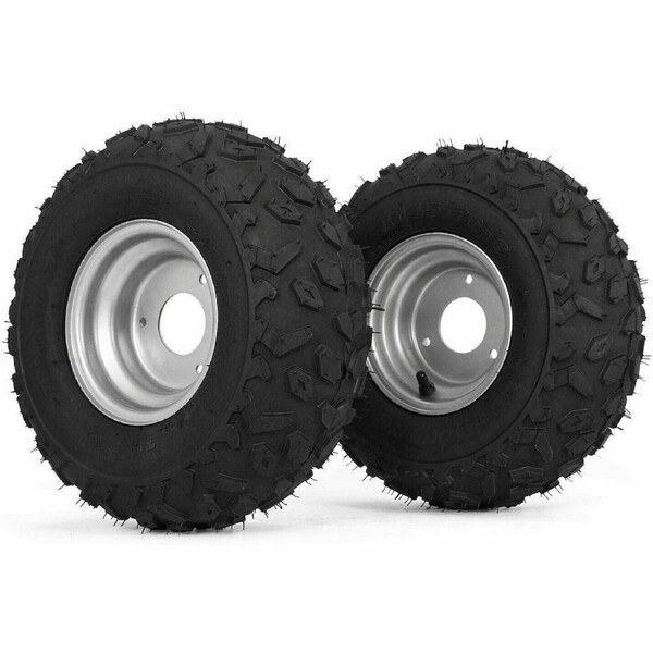 TDR 2pcs 145/70-6" Wheels for ATV, Go Kart, Buggy, Scooter, UTV, and Quad - 4PR Knobby Tire with 142 lbs Load Capacity 50cc 70cc 90cc 110cc 125cc