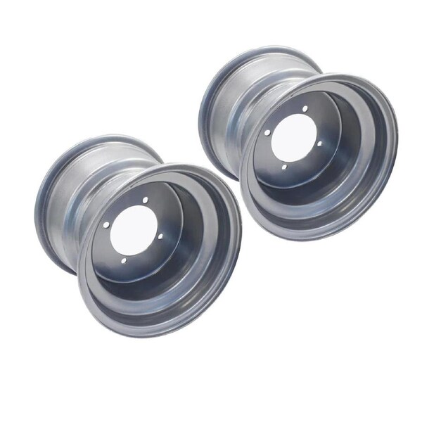 TDR 2pcs 10" Inch Front Wheel Rim for 22x11-10 or 24x11-10 Tyres - ATV Quad Bike Buggy Go Kart Ride-On Mower with Valve Fitted and 4 Bolt Holes