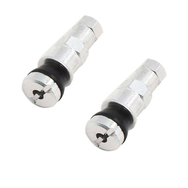 TDR 2pcs Silver Aluminium Tubeless Tire Valve Stem for Car, Vehicle, Motorcycle - Tire Pressure Monitor Sensor