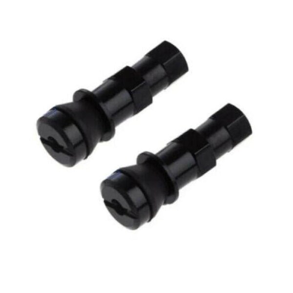 TDR 2pcs Black Aluminium Tubeless Tire Valve Stem for Car, Vehicle, Motorcycle - Tire Pressure Monitor Sensor