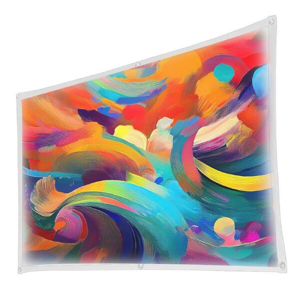 100 Inch Cloth Projector Screen with Setup Kit for Home, Office & Outdoors