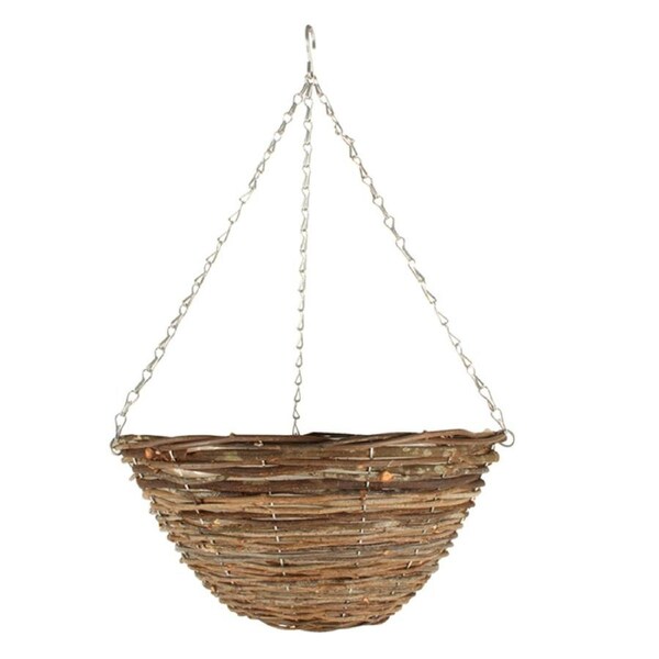 Yard Master 40x40cm Hanging Basket Planter Flower/Plant Pot Round Dark Brown