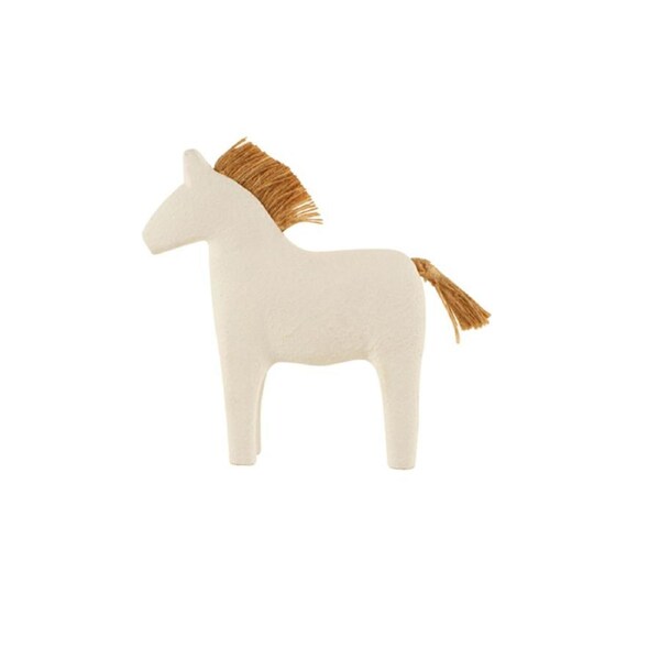 Maine & Crawford Claire 19cm Horse Ornament Sculpture Home Decor White/Natural