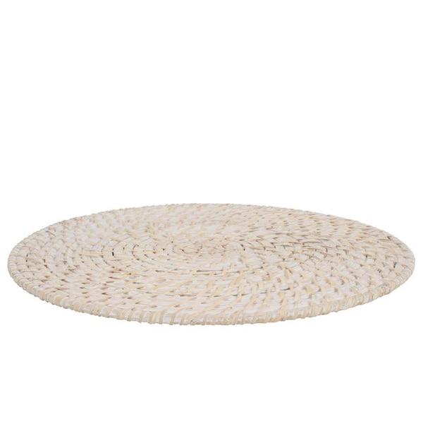 Maine & Crawford Zahara 38cm Round Display Mat Home Decor Rug/Carpet White Wash