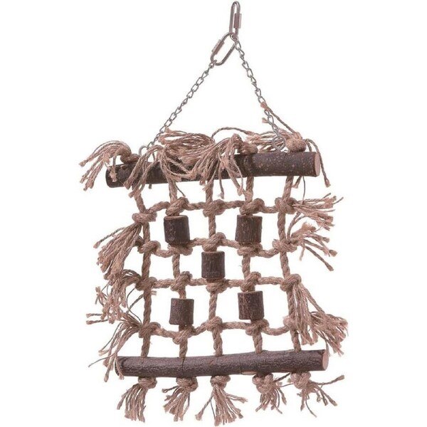 Nature Island 24cm Hanging Jute Canopy Pet Bird Exercise Fun Cage Toy Small