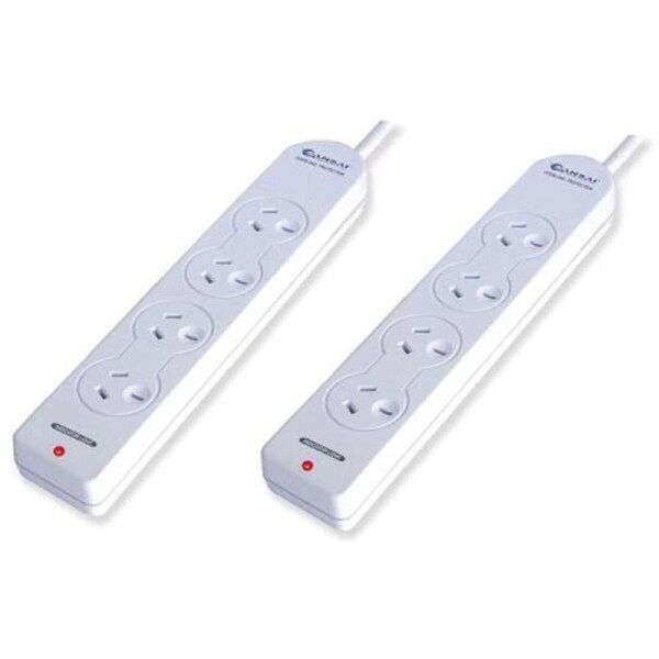 Sansai 4 Outlet Powerboard with Overload Protection White