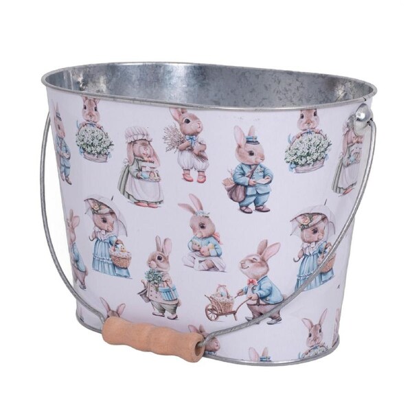 Oval Old World Easter Bucket 20cm