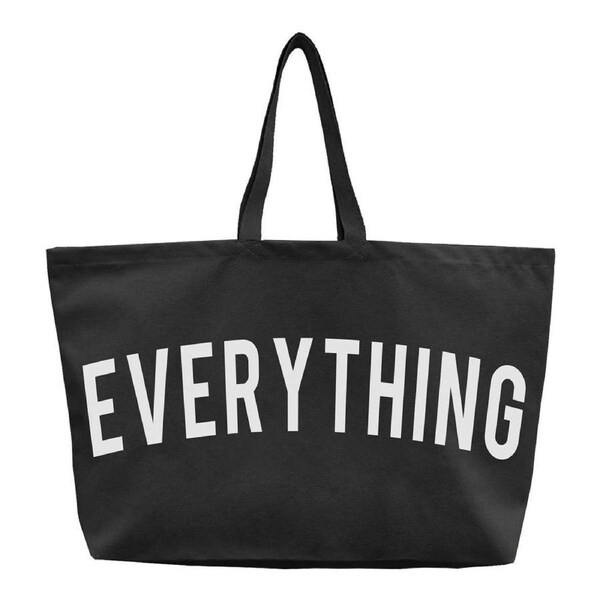 Large Canvas Black Tote Bag Reusable Shoulder Shopping Travel Bag