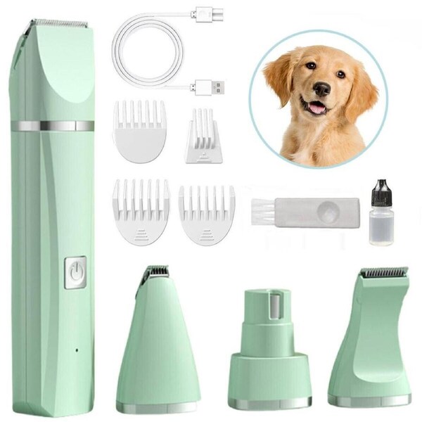 Grooming Kit Pet Electric Shaver Professional Trimmer Pet Cat Dog Clippers Green
