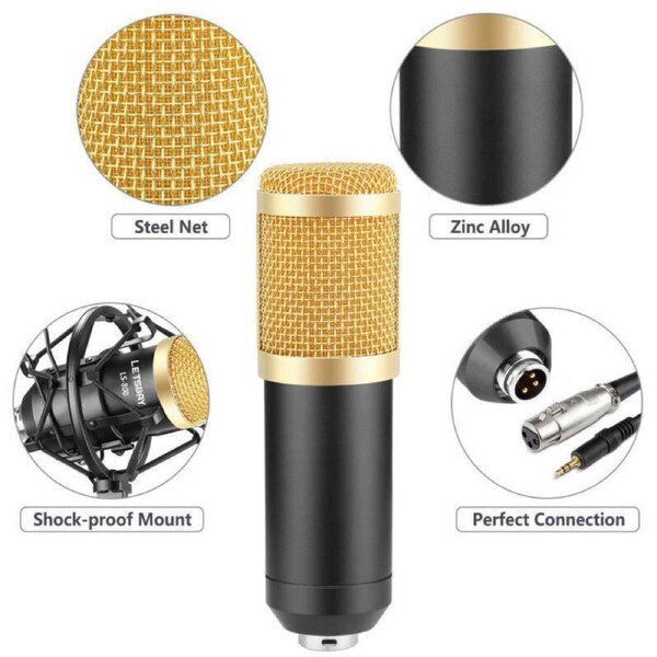 Arm Stand Sound Studio Condenser Microphone Suspension Boom Kit BM800