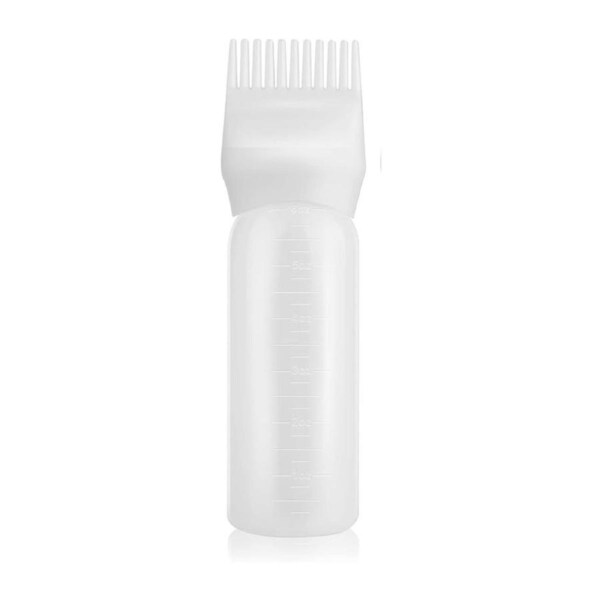 Scalp Oil Application Root Comb Applicator Bottle with Graduated Scale White