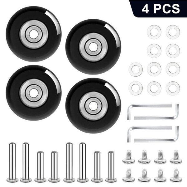 4x Luggage Suitcase Wheels Axles Repair Kit Suitcase Replacement Wheels 50X18MM