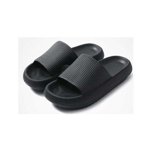 Anti-Slip Extra Soft Indoor PILLOW SLIDES Ultra-Soft Slippers Black 44-45