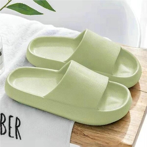 Anti-Slip Extra Soft Indoor PILLOW SLIDES Ultra-Soft Slippers Green 42-43