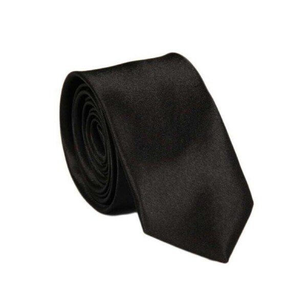 Black Necktie Plain Satin Wedding Formal Casual Ties Men's Skinny Tie Fashion