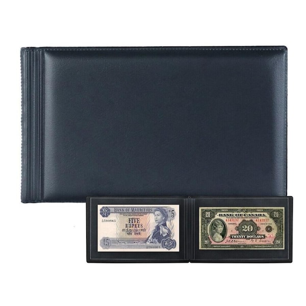 Collection Album 20 Page Notes Banknote Protector Book Holder