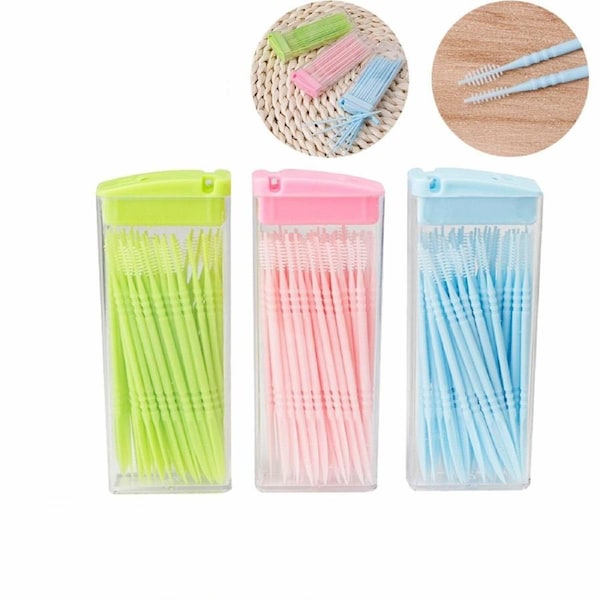 Brush Tooth Picks Interdental Plastic 150pcs Dental Picks Toothpicks Brush Picks