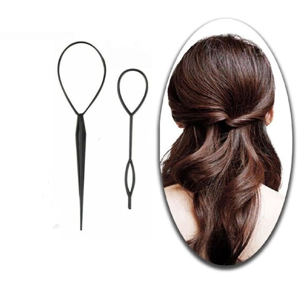 Clip Loop Ladies Girl Ponytail Maker Braid Hair Styling Tool 2PCS Set Topsy