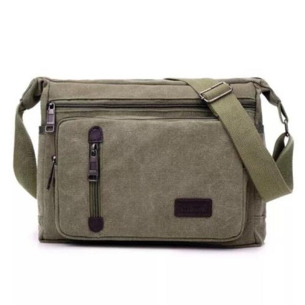 Army Green Travel Man's Bags Crossbody Satchel Retro Men's Canvas Shoulder Bag