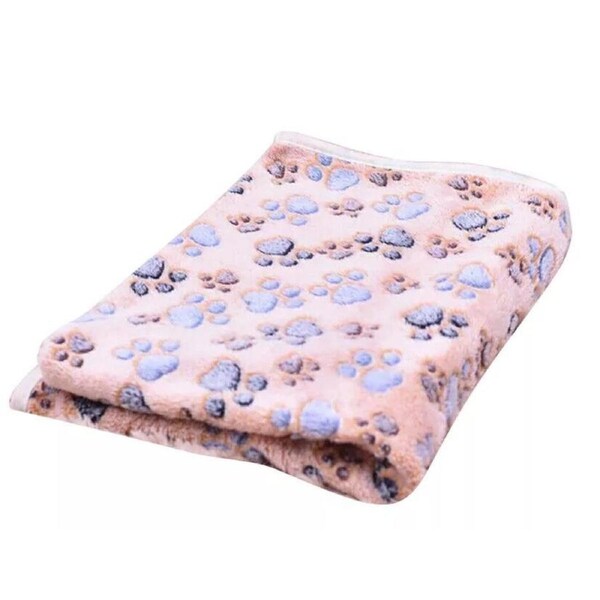 Brown Cushion Soft Warm Comfy Fleece Dog Cat Pet Bed Blanket Small
