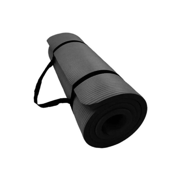 15MM Thick NBR Nonslip Exercise Black Yoga Mat Fitness Pilate Gym